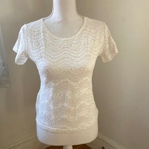 TOPOLINO Vintage White Lace Shirt
